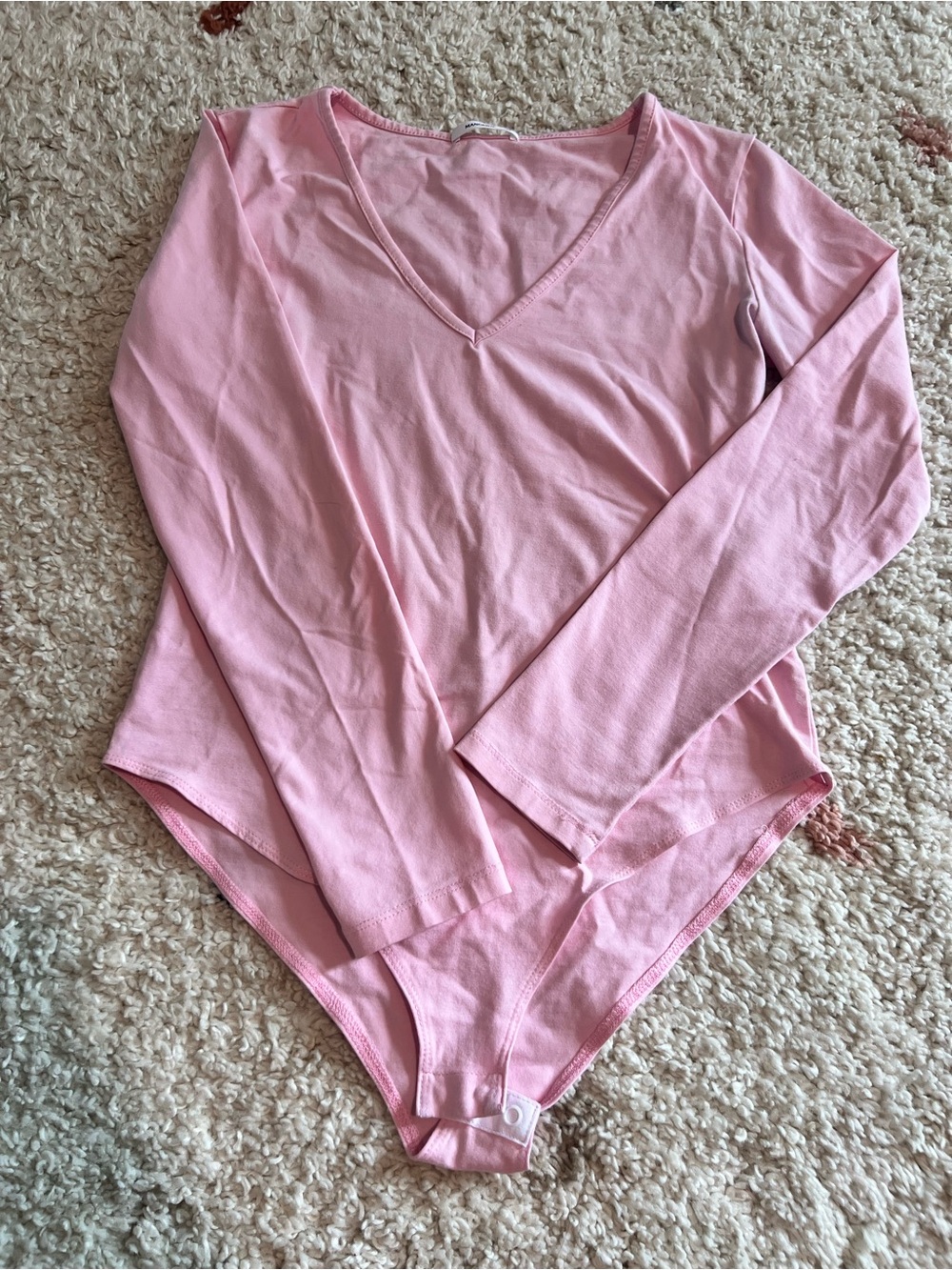 Women’s Long-Sleeve V-Neck Bodysuit - Pink